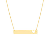 Bar Necklace with Heart Cutout