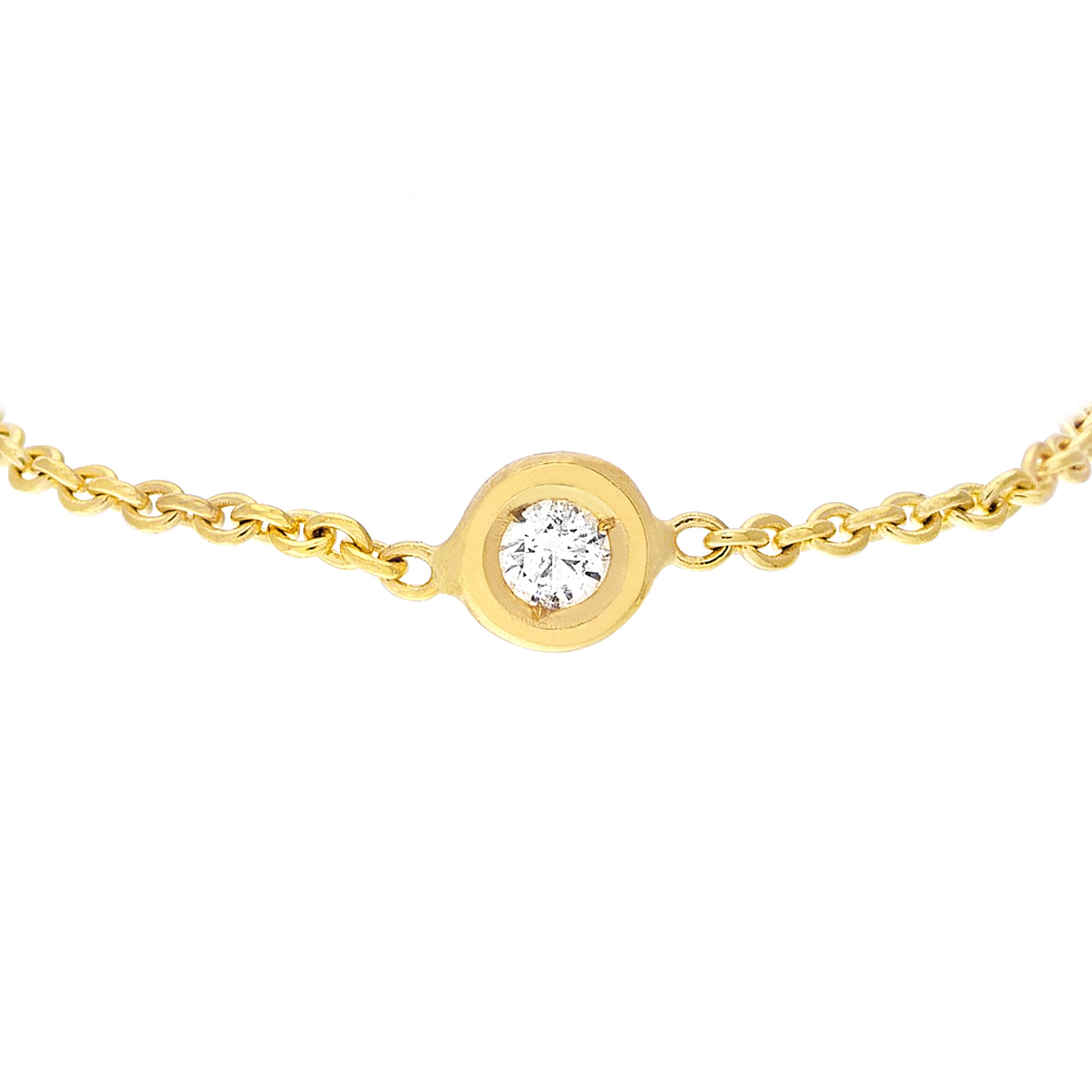 3pt Diamond Bezel Chain Ring with Sizing Bar