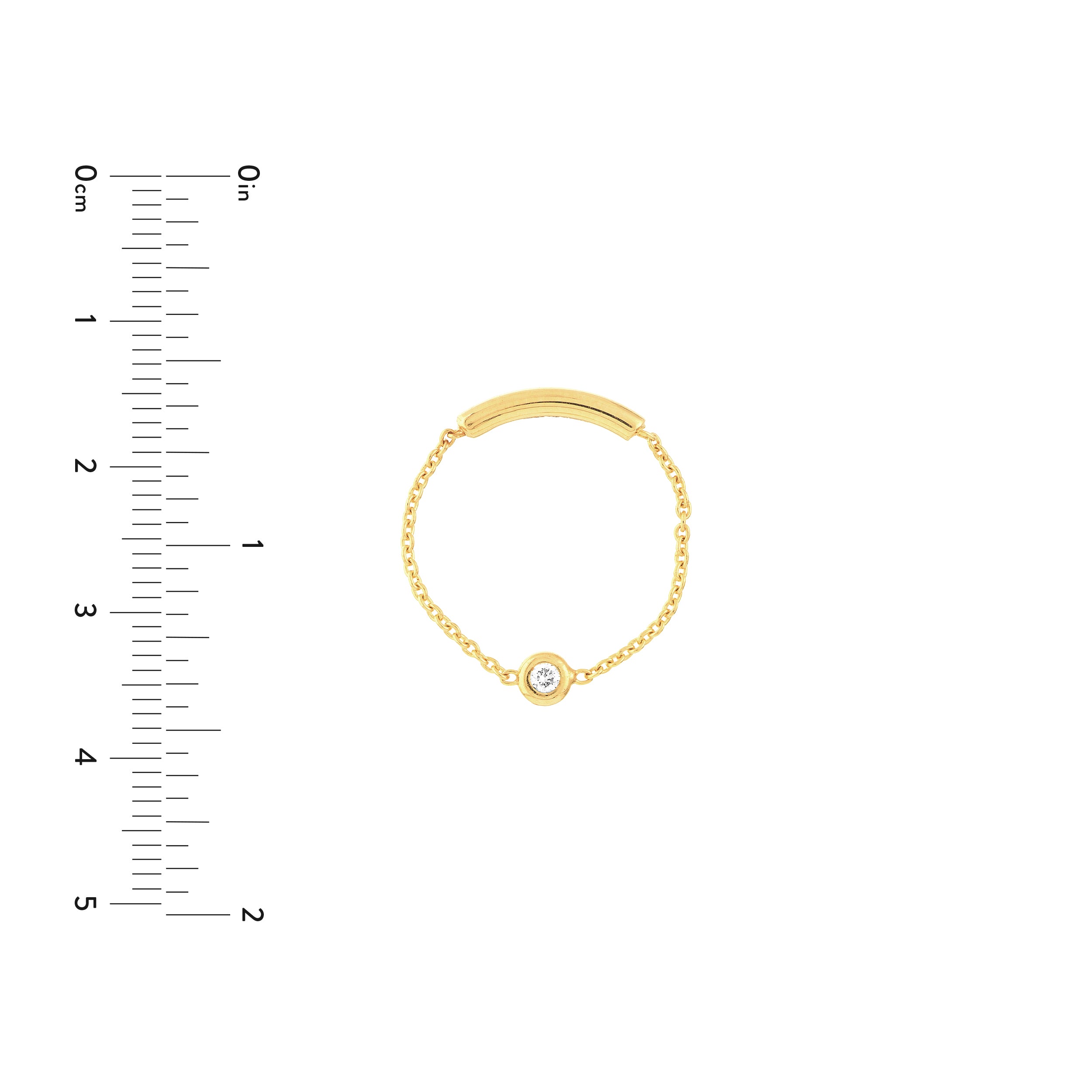 3pt Diamond Bezel Chain Ring with Sizing Bar