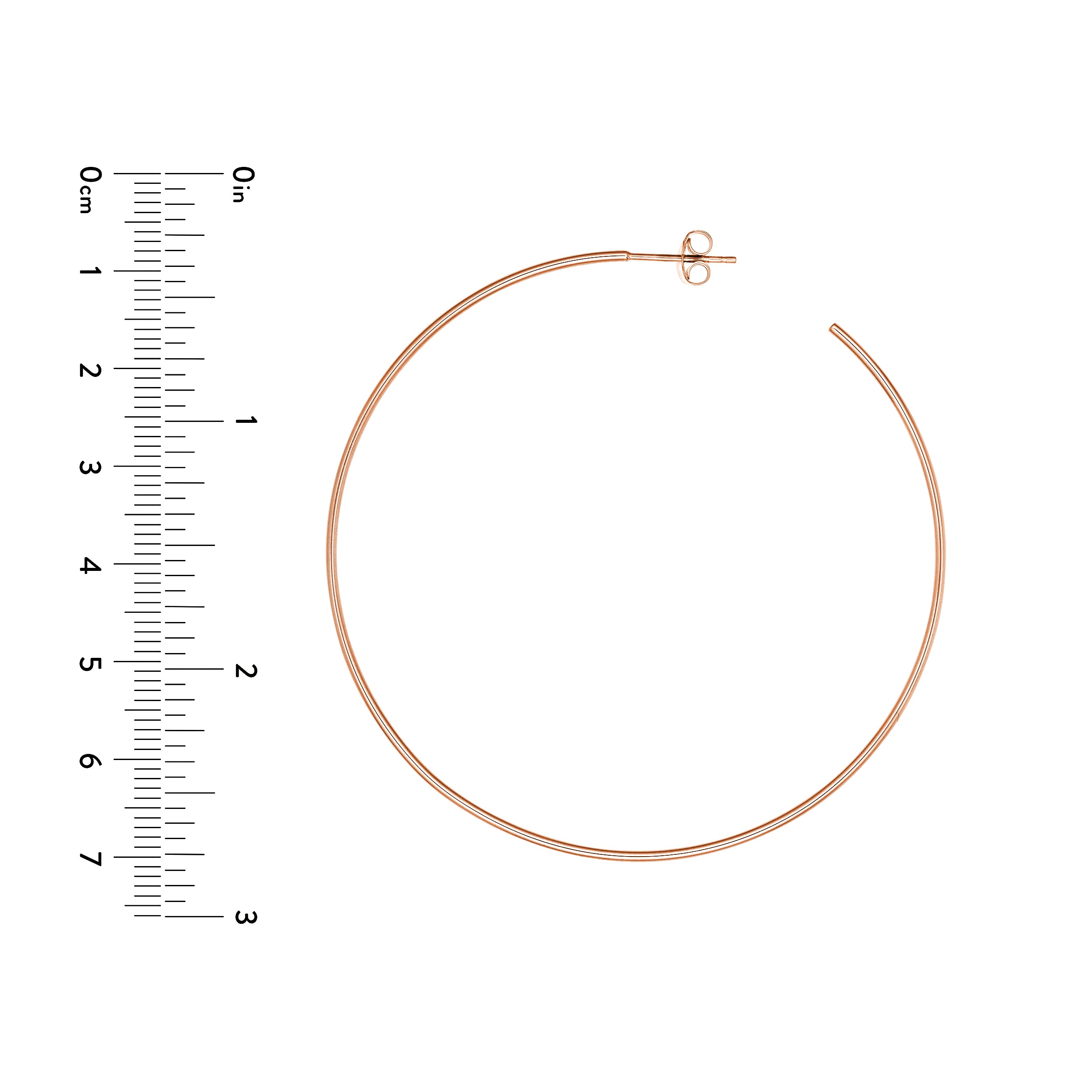 60mm x 1.2mm Hoop Post Earrings
