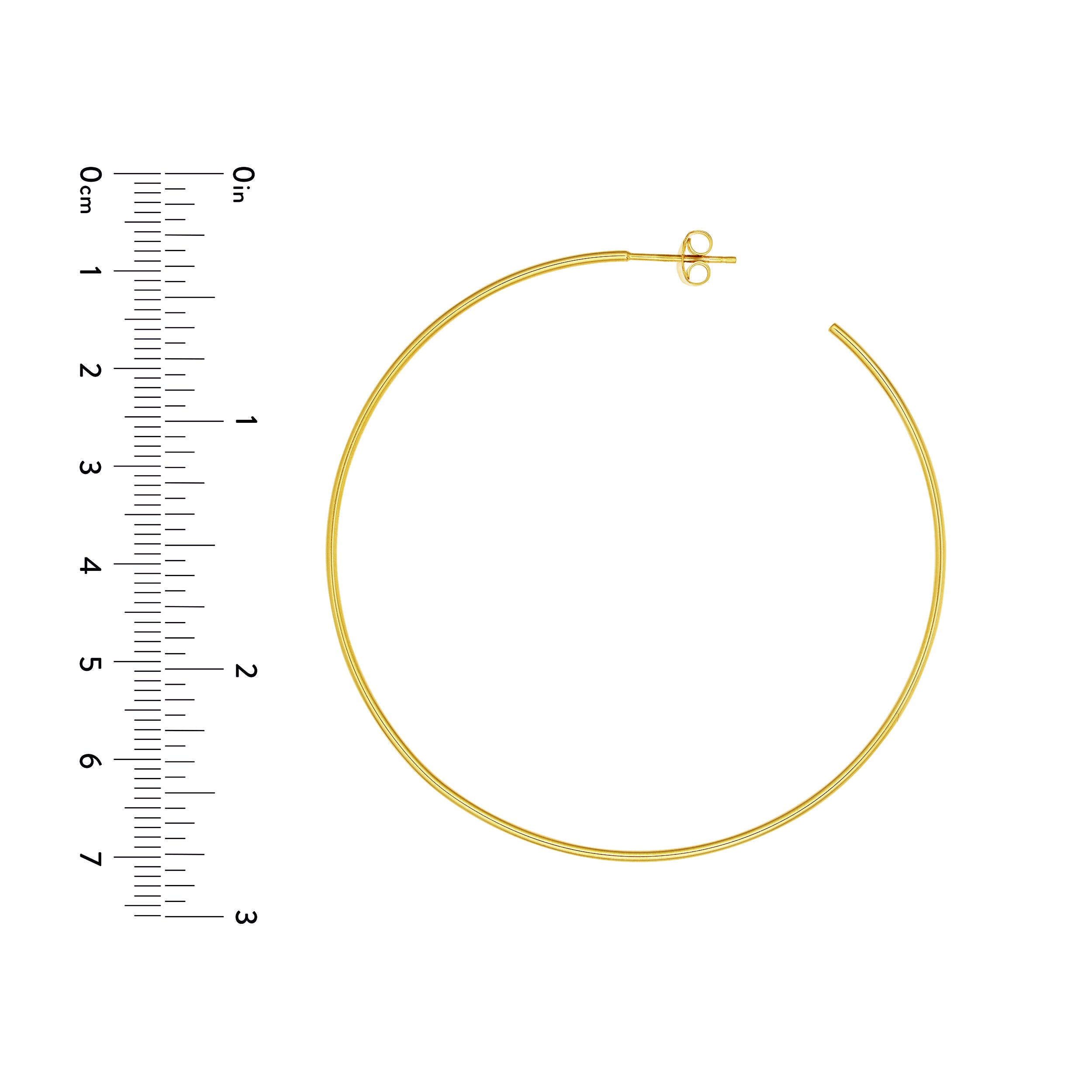60mm x 1.2mm Hoop Post Earrings
