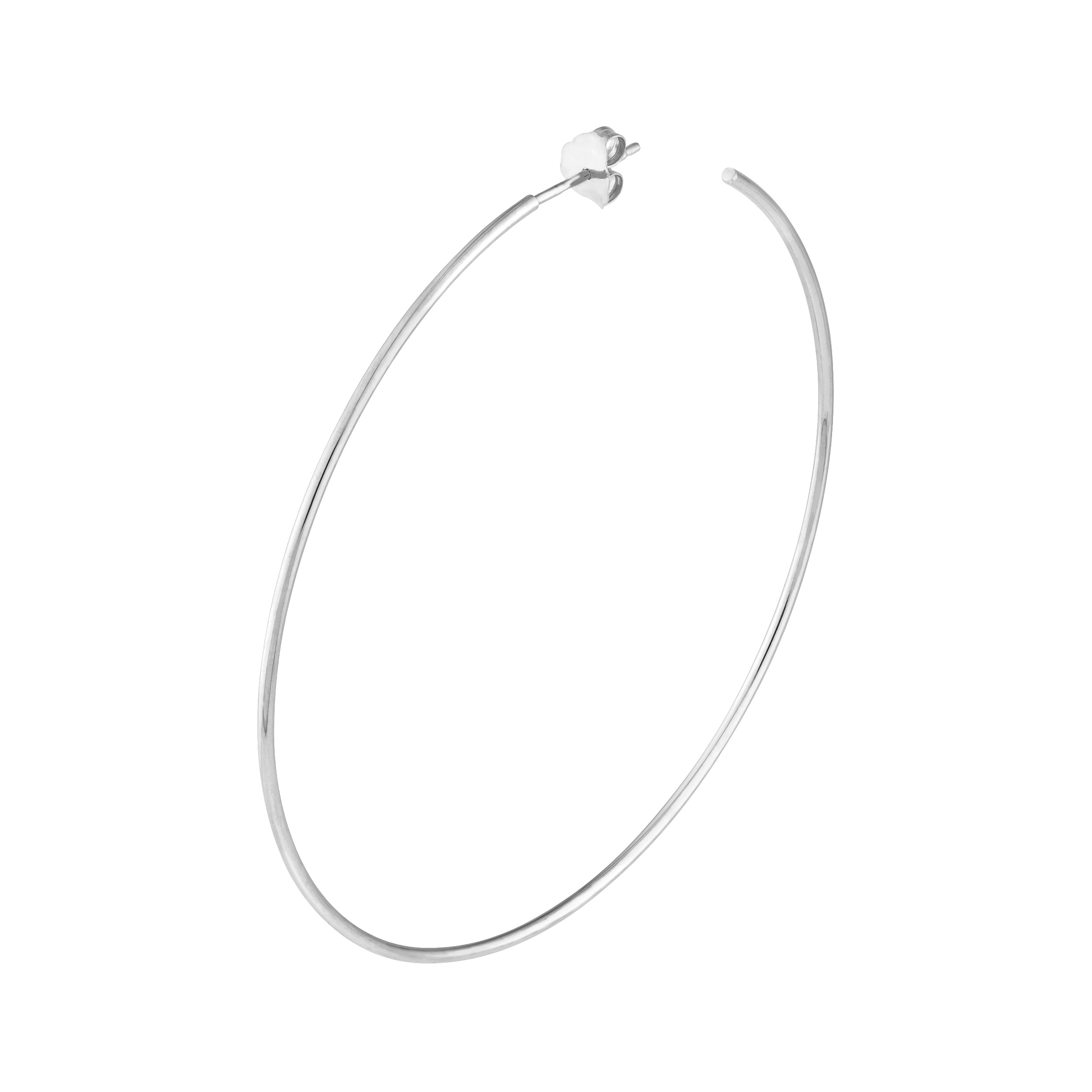 60mm x 1.2mm Hoop Post Earrings