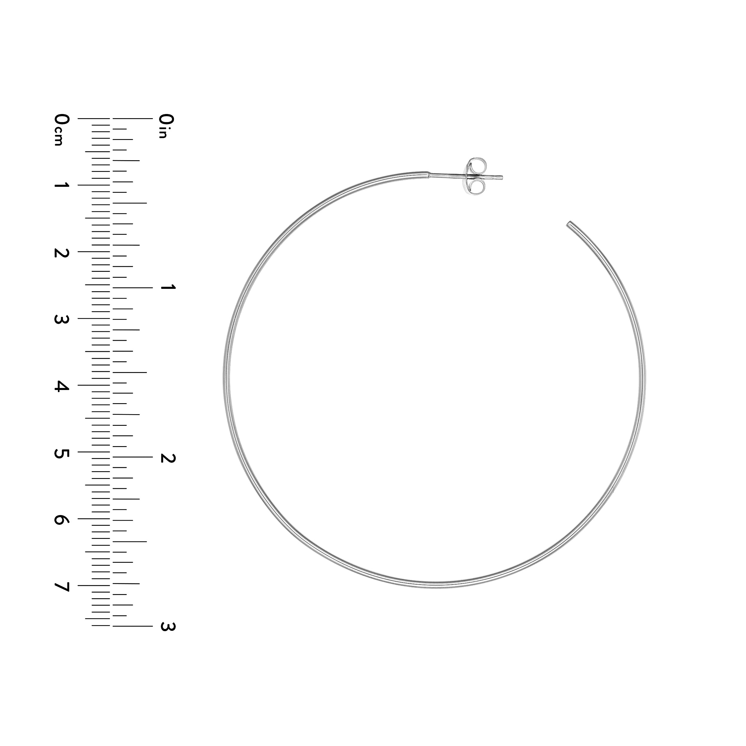 60mm x 1.2mm Hoop Post Earrings
