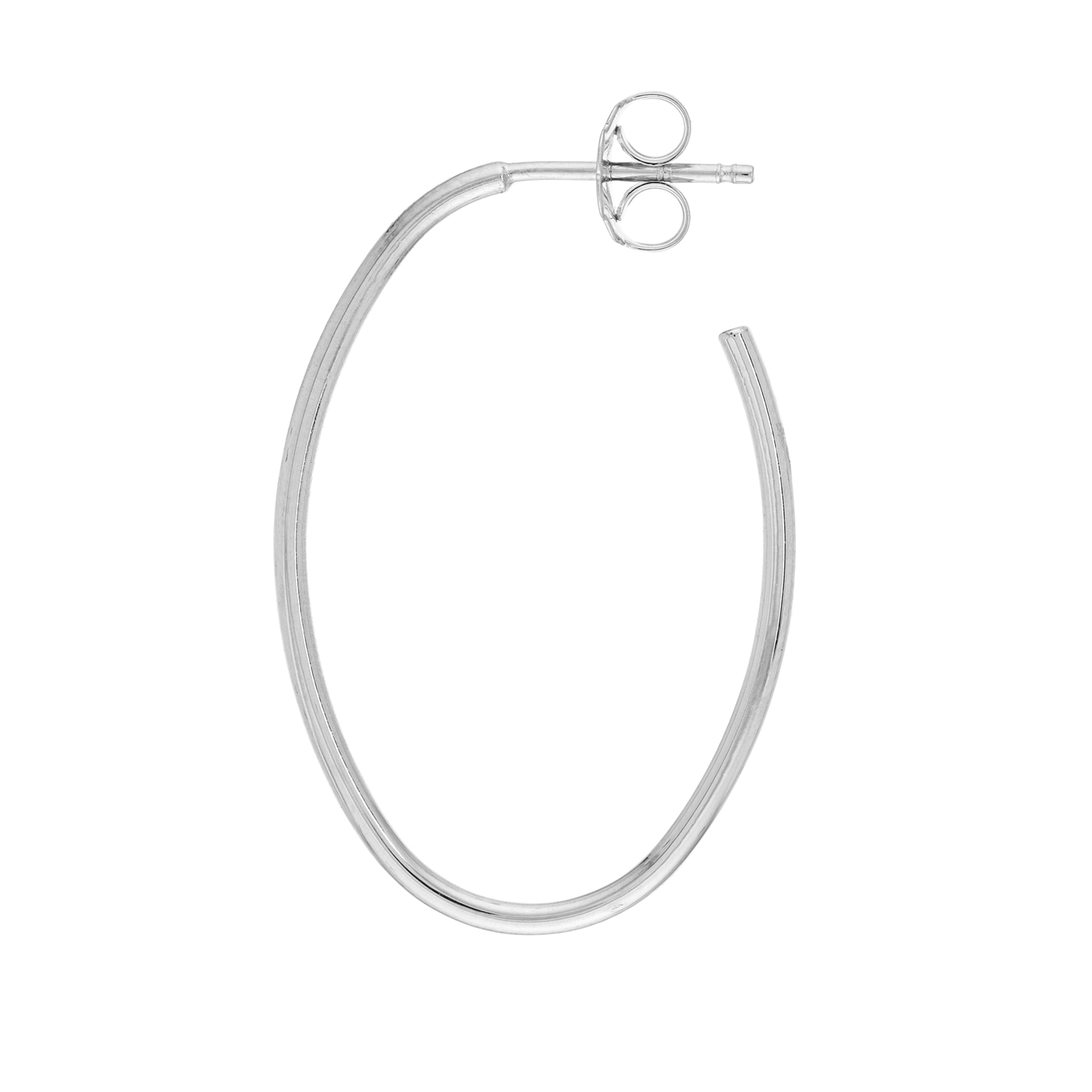 28mm x 19.5mm Oval Post Hoop Earrings