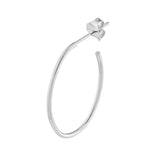 28mm x 19.5mm Oval Post Hoop Earrings