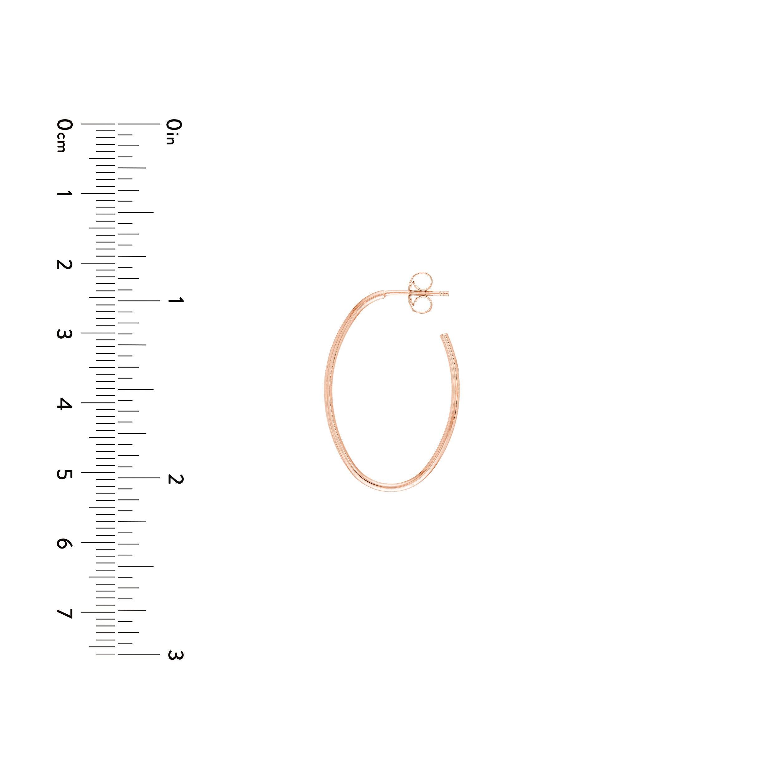 28mm x 19.5mm Oval Post Hoop Earrings