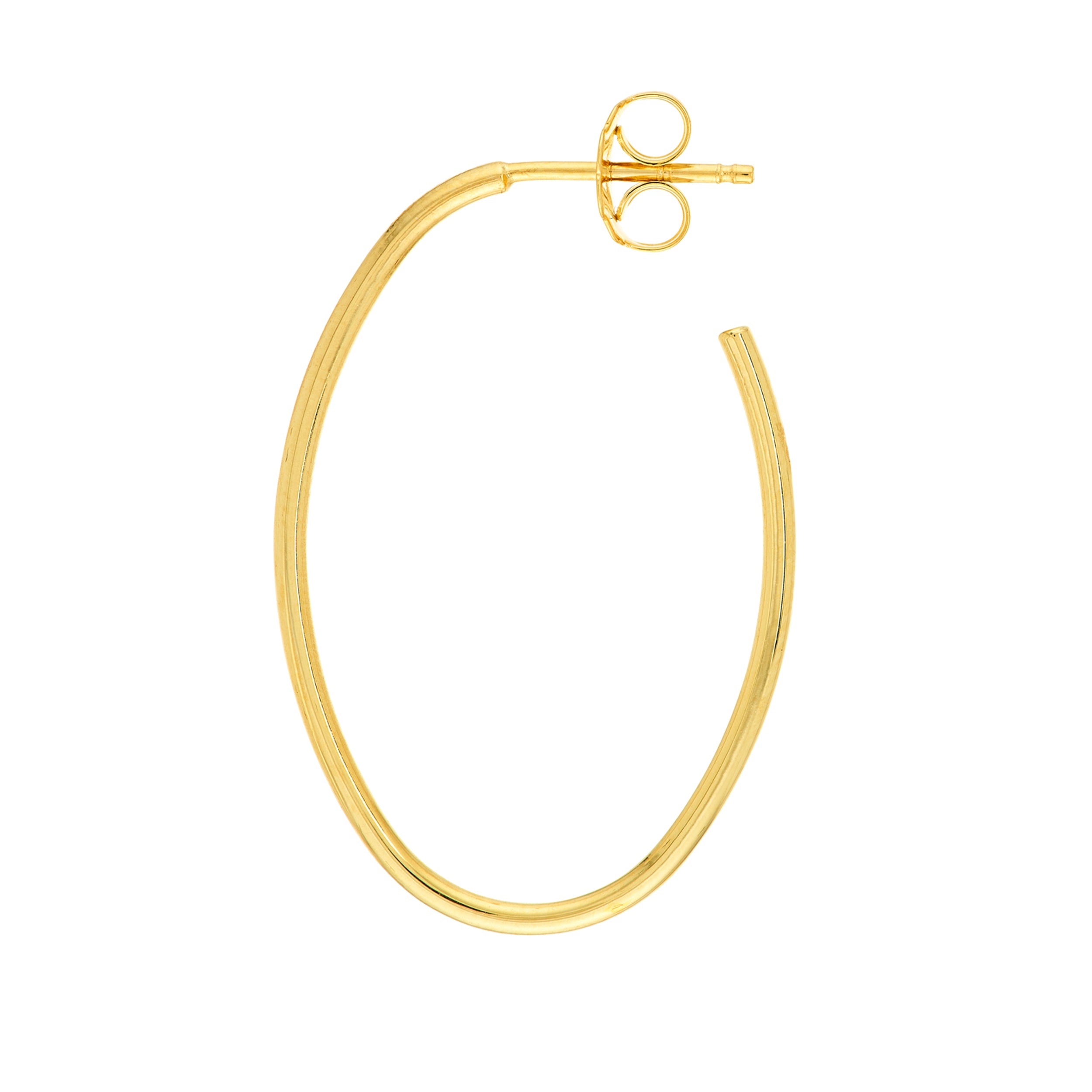 28mm x 19.5mm Oval Post Hoop Earrings
