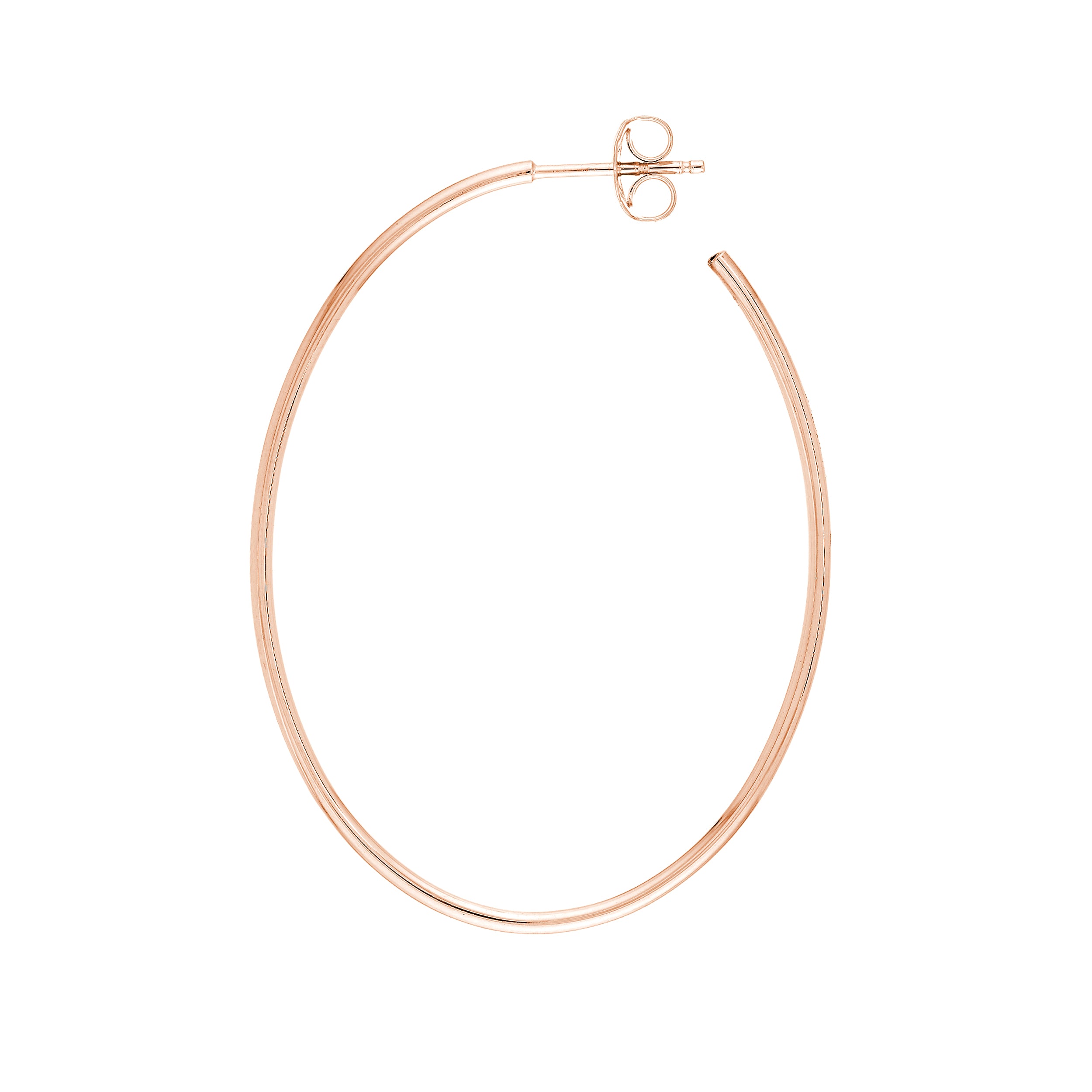 41.50mm x 31.50mm Thin Oval Post Hoop Earrings