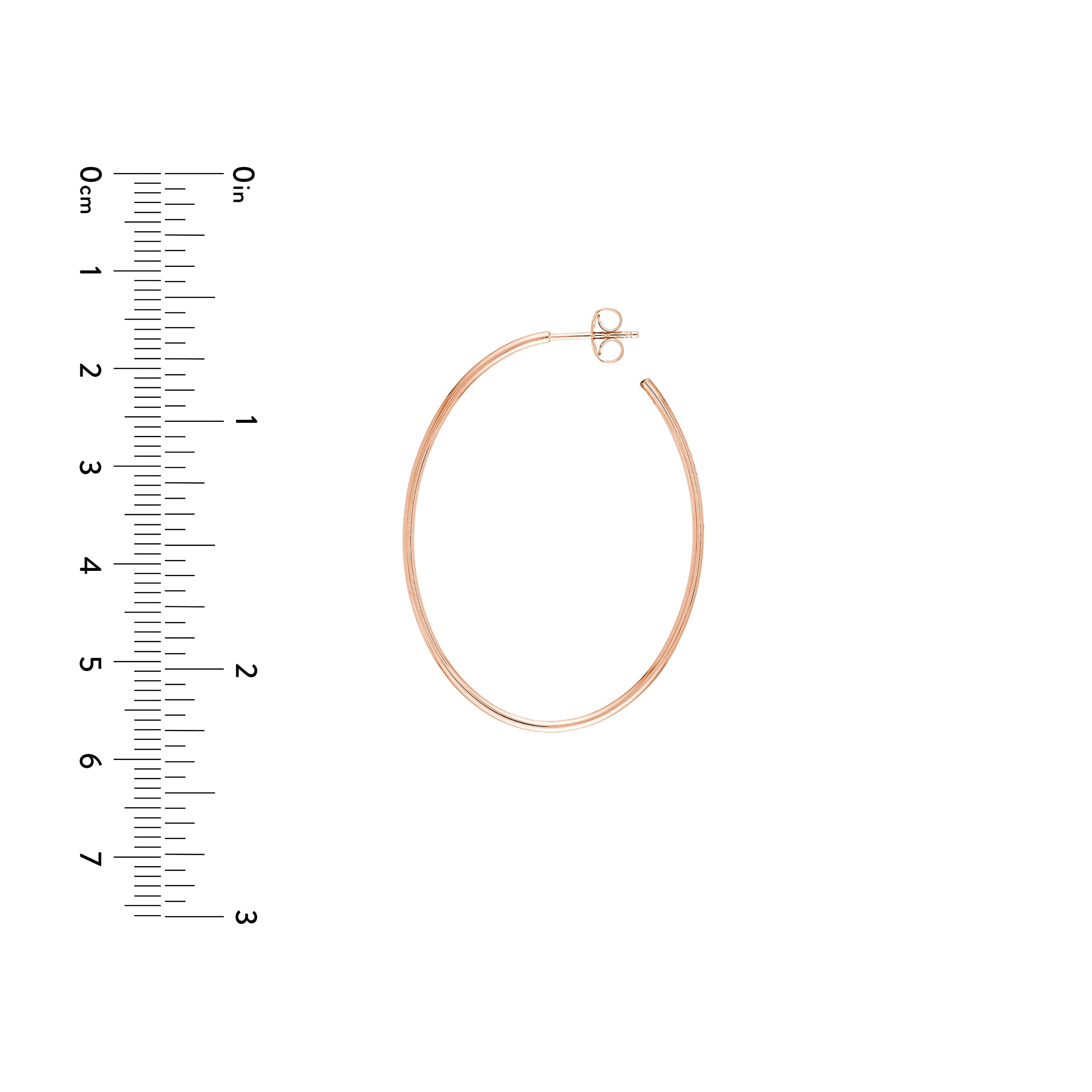 41.50mm x 31.50mm Thin Oval Post Hoop Earrings