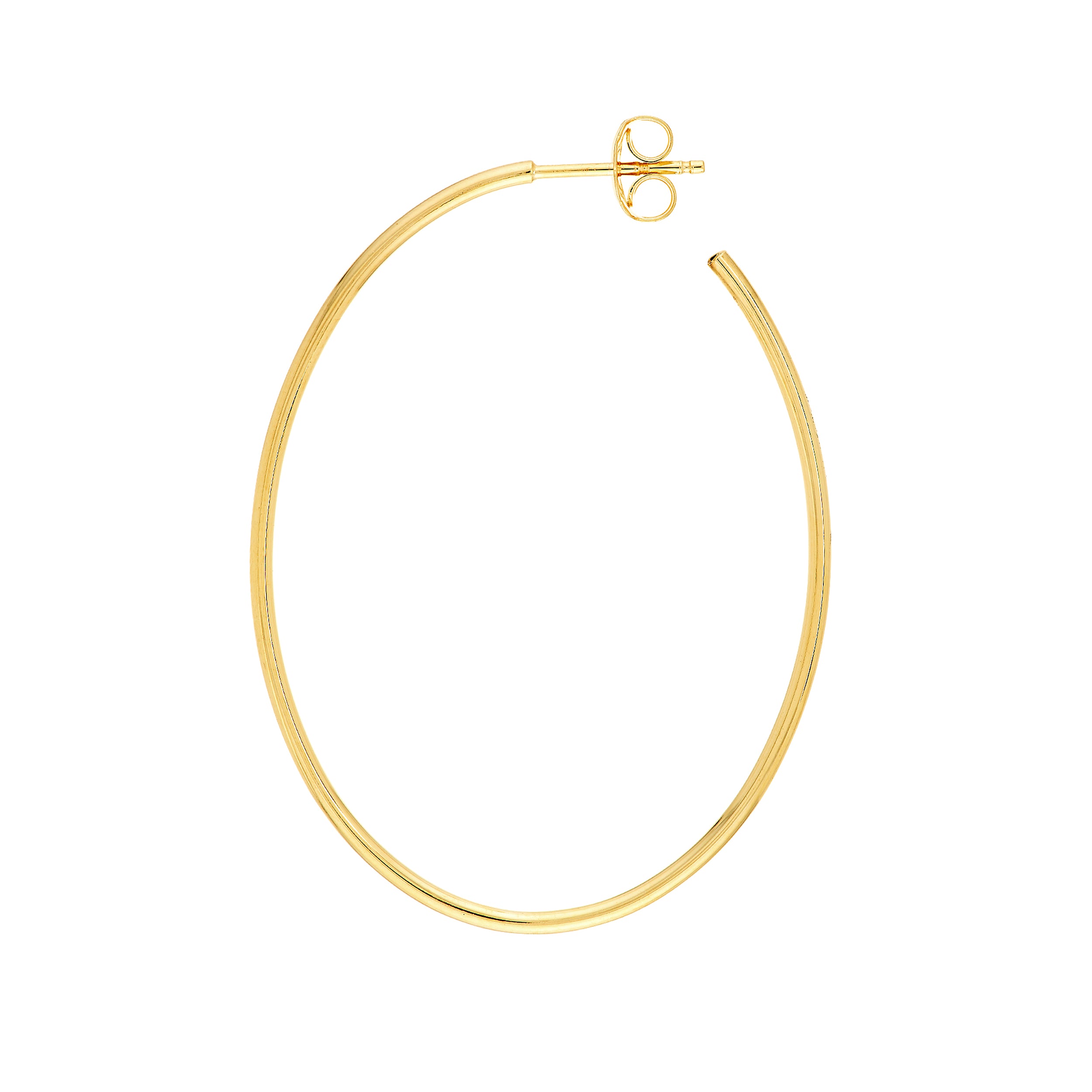 41.50mm x 31.50mm Thin Oval Post Hoop Earrings
