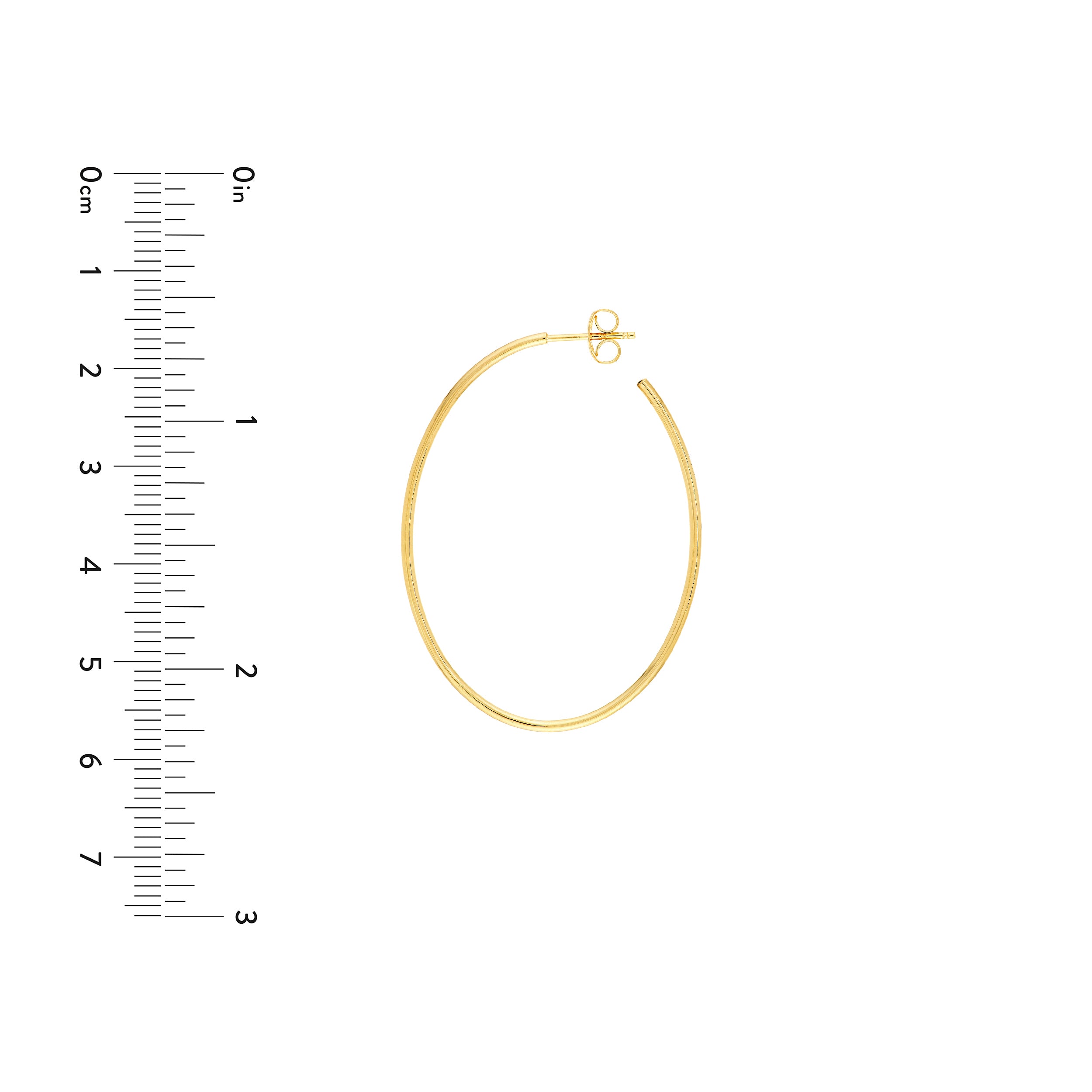 41.50mm x 31.50mm Thin Oval Post Hoop Earrings