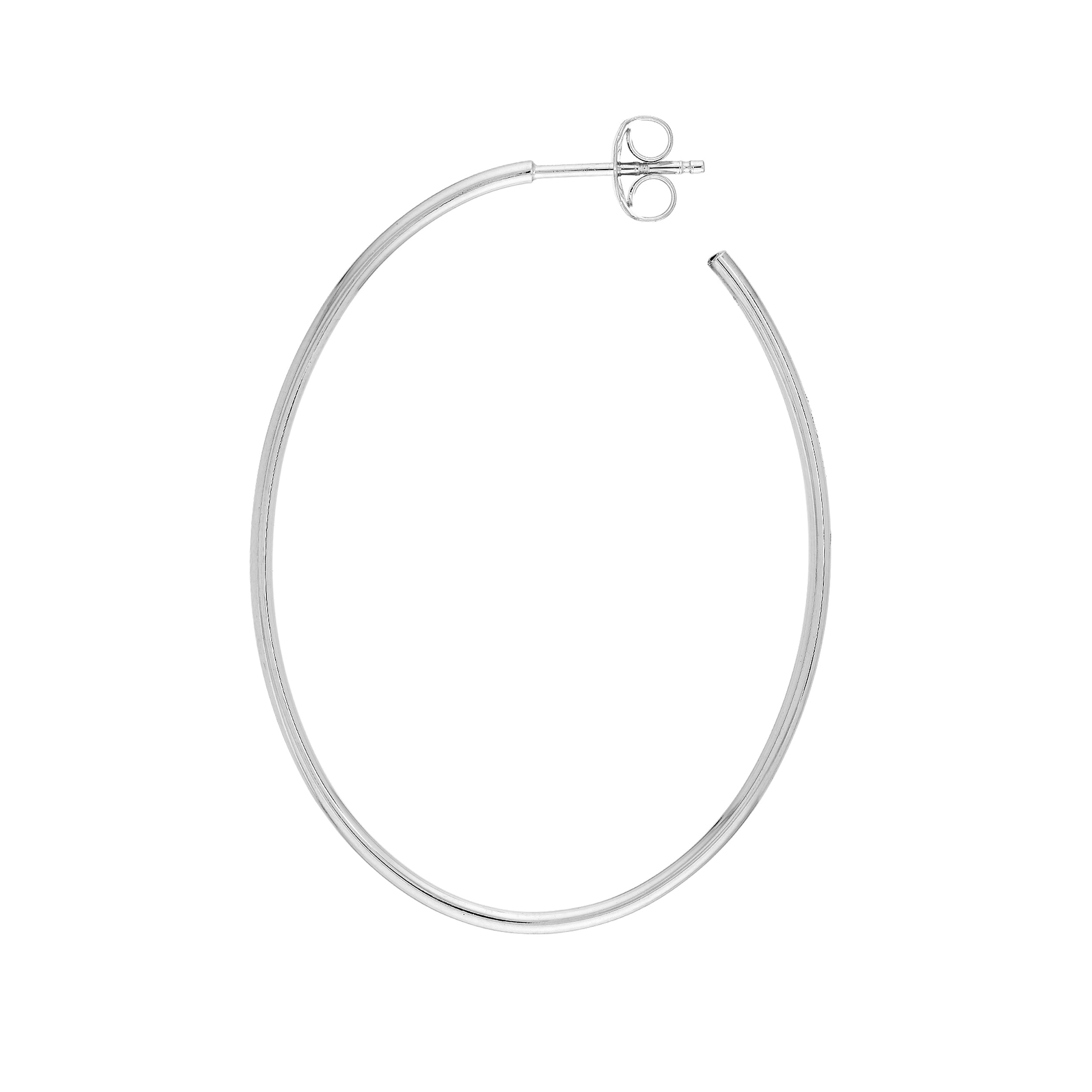 41.50mm x 31.50mm Thin Oval Post Hoop Earrings