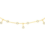 CZ Bezel Station and Drop Adjustable Choker