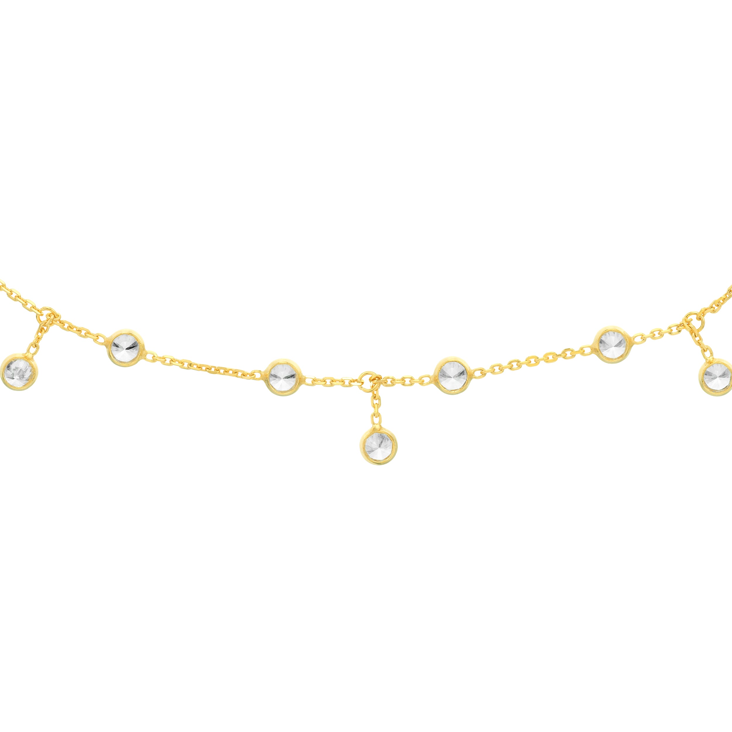 CZ Bezel Station and Drop Adjustable Choker
