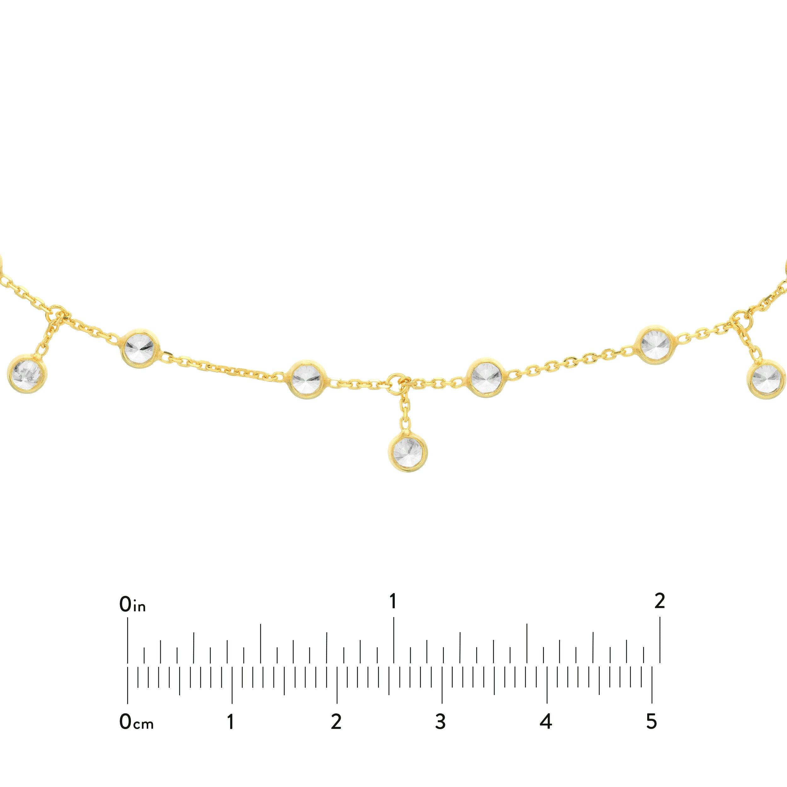 CZ Bezel Station and Drop Adjustable Choker