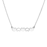Solid and Open Hearts Bar Necklace