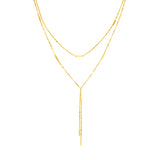 Double Stranded Hammered Bar Dangle Necklace