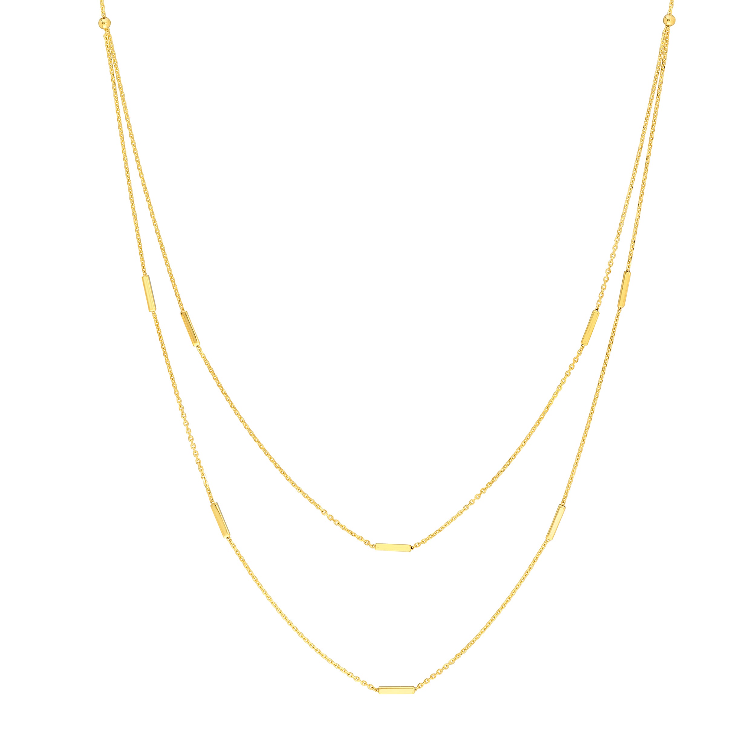 Double Stranded Bar Stations Choker Necklace