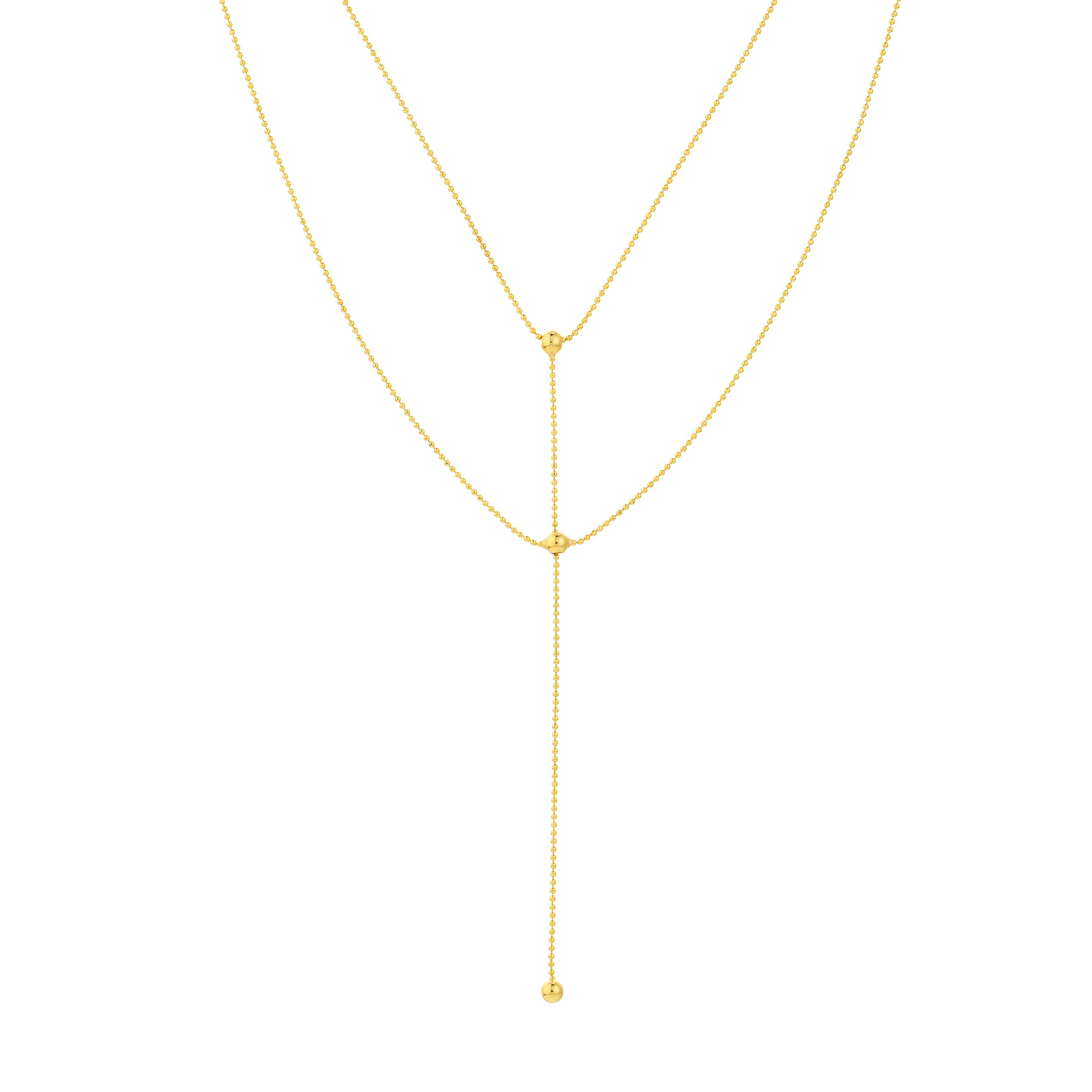 Two-Stranded Connecting Bead Dangle Necklace
