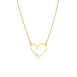 Open Heart with Diamond Adjustable Necklace