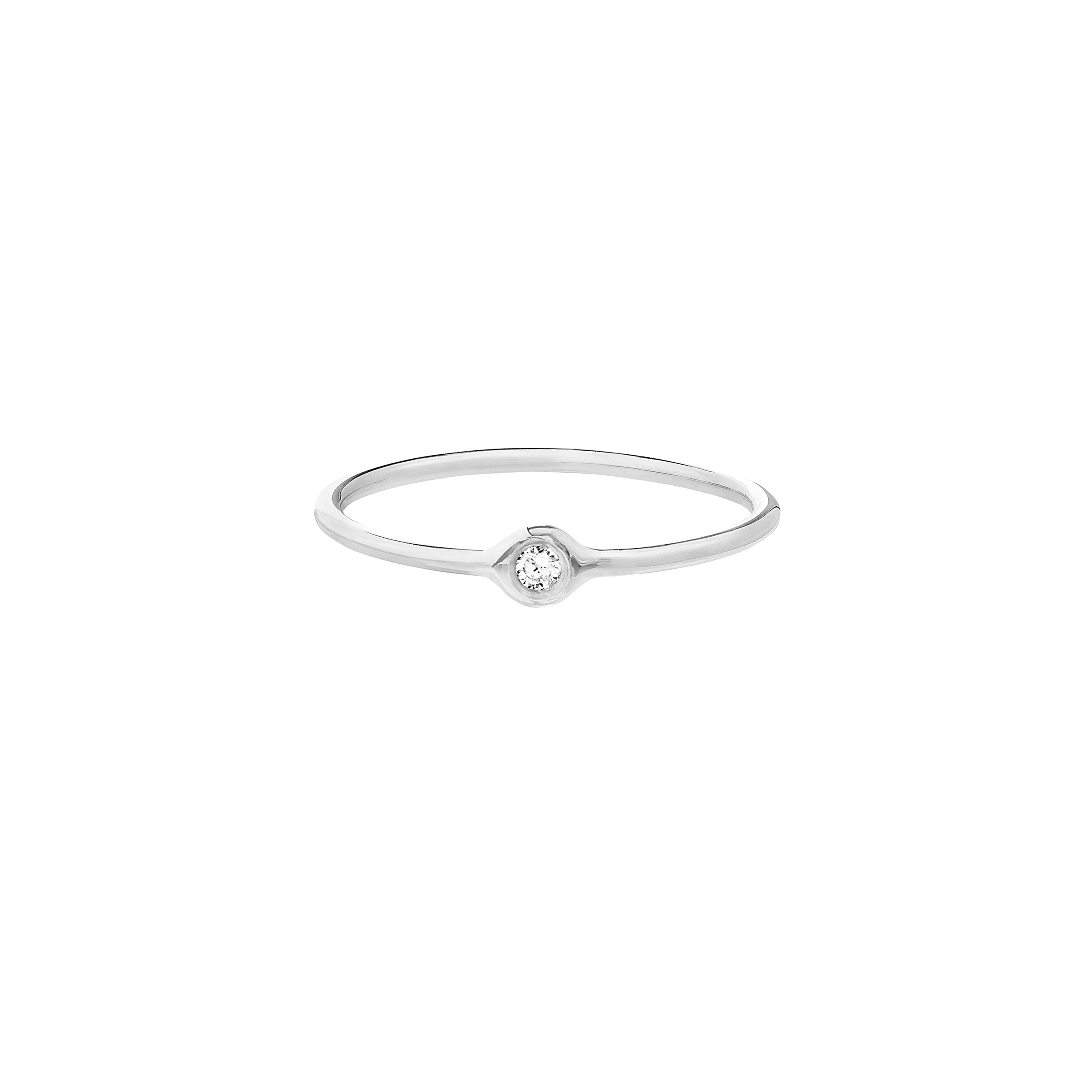 3pt Round Diamond Bezel Ring