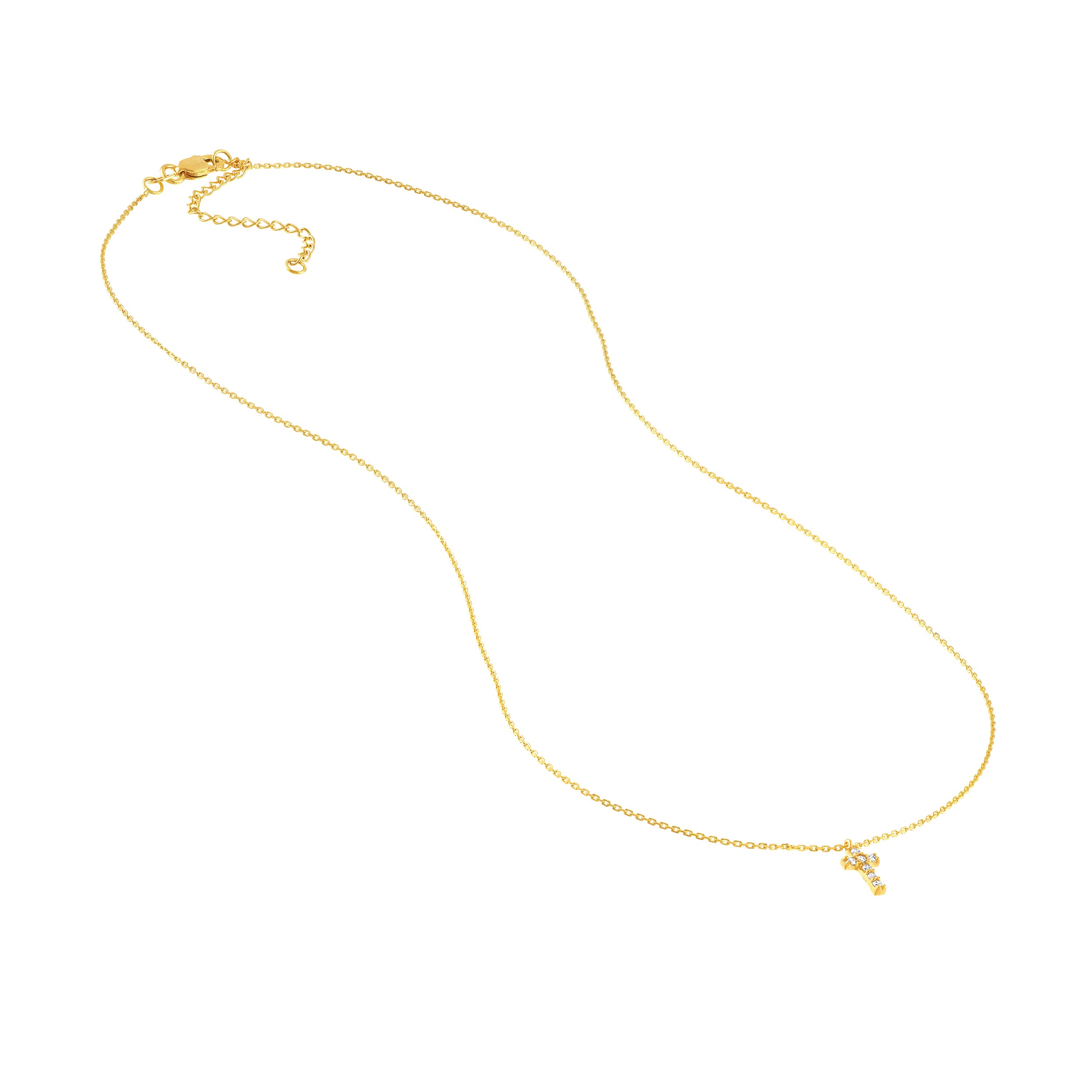 Diamond Mini Cross Adjustable Necklace