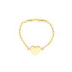 Mini Heart Ring on Chain with Sizing Bar