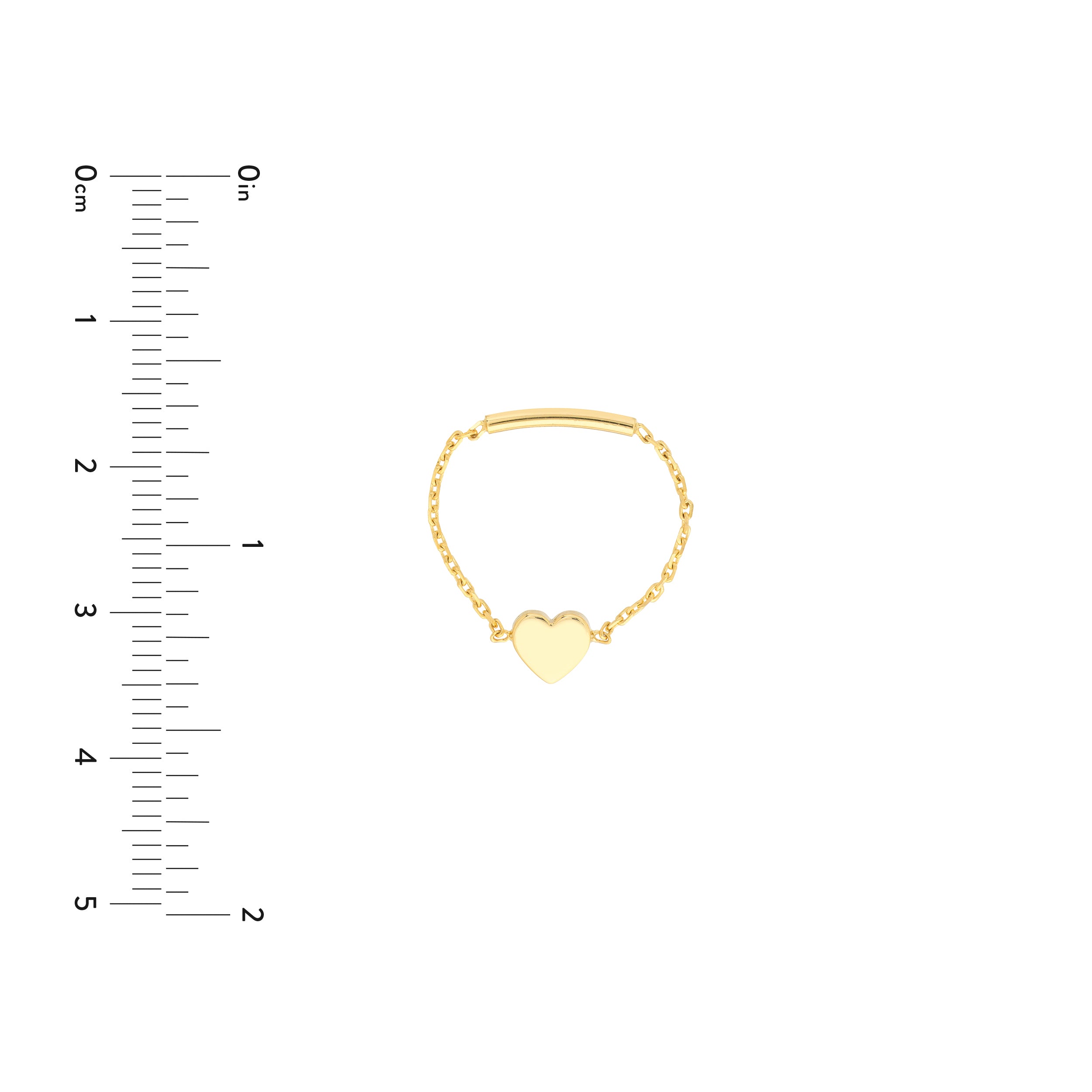 Mini Heart Ring on Chain with Sizing Bar