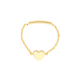 Mini Heart Ring on Chain with Sizing Bar