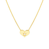 Heart with Diamond Adjustable Necklace