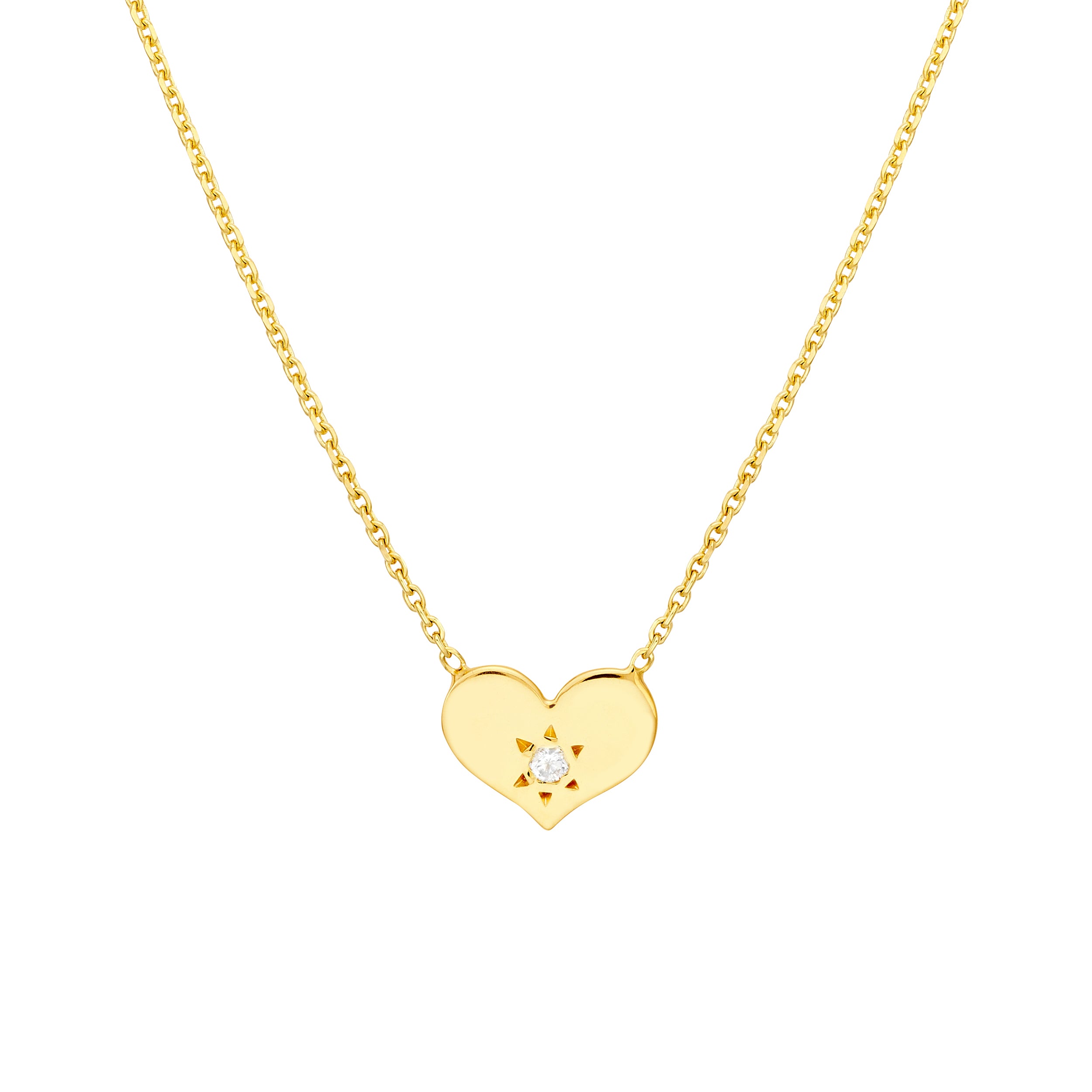 Heart with Diamond Adjustable Necklace