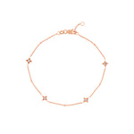 Diamond Star Bezels and Beads Bracelet