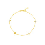 Diamond Star Bezels and Beads Bracelet
