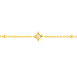 Diamond Star Bezels and Beads Bracelet