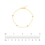 Diamond Star Bezels and Beads Bracelet