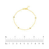 Diamond Star Bezels and Beads Bracelet