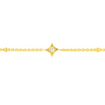 Diamond Star Bezels and Beads Bracelet