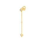 Diamond Star Bezels and Bead Drop Earrings
