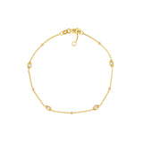 Diamond Marquise Bezels and Beads Bracelet