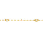 Diamond Marquise Bezels and Beads Bracelet