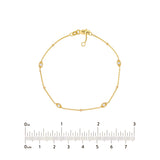 Diamond Marquise Bezels and Beads Bracelet
