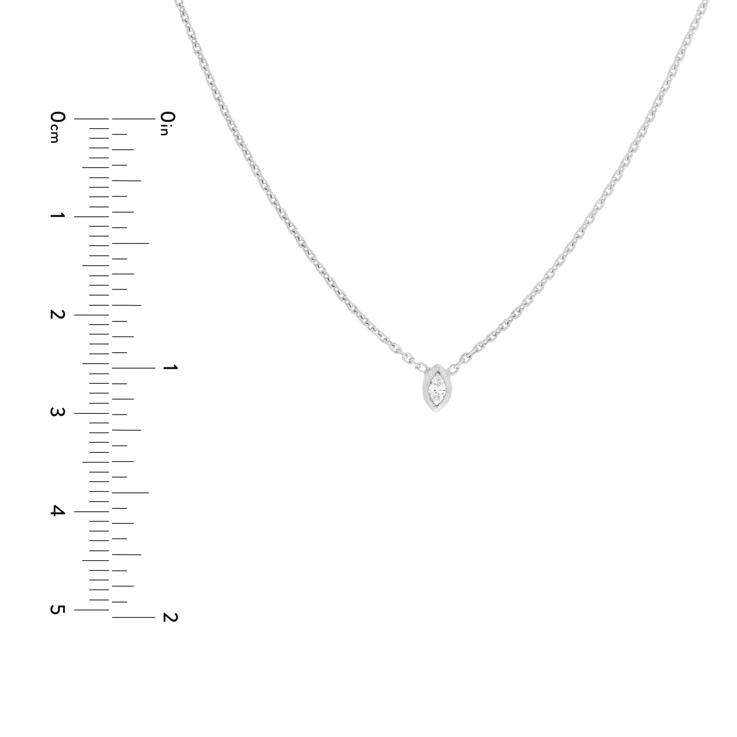 Mini Marquise Diamond Bezel Drop Necklace