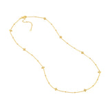 Diamond Star Bezels and Beads Necklace