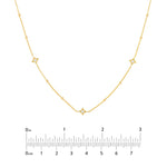 Diamond Star Bezels and Beads Necklace
