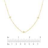 Diamond Star Bezels and Beads Necklace