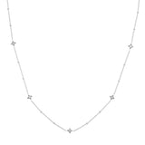Diamond Star Bezels and Beads Necklace