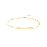 4pt Diamond Double Strand Adjustable Anklet