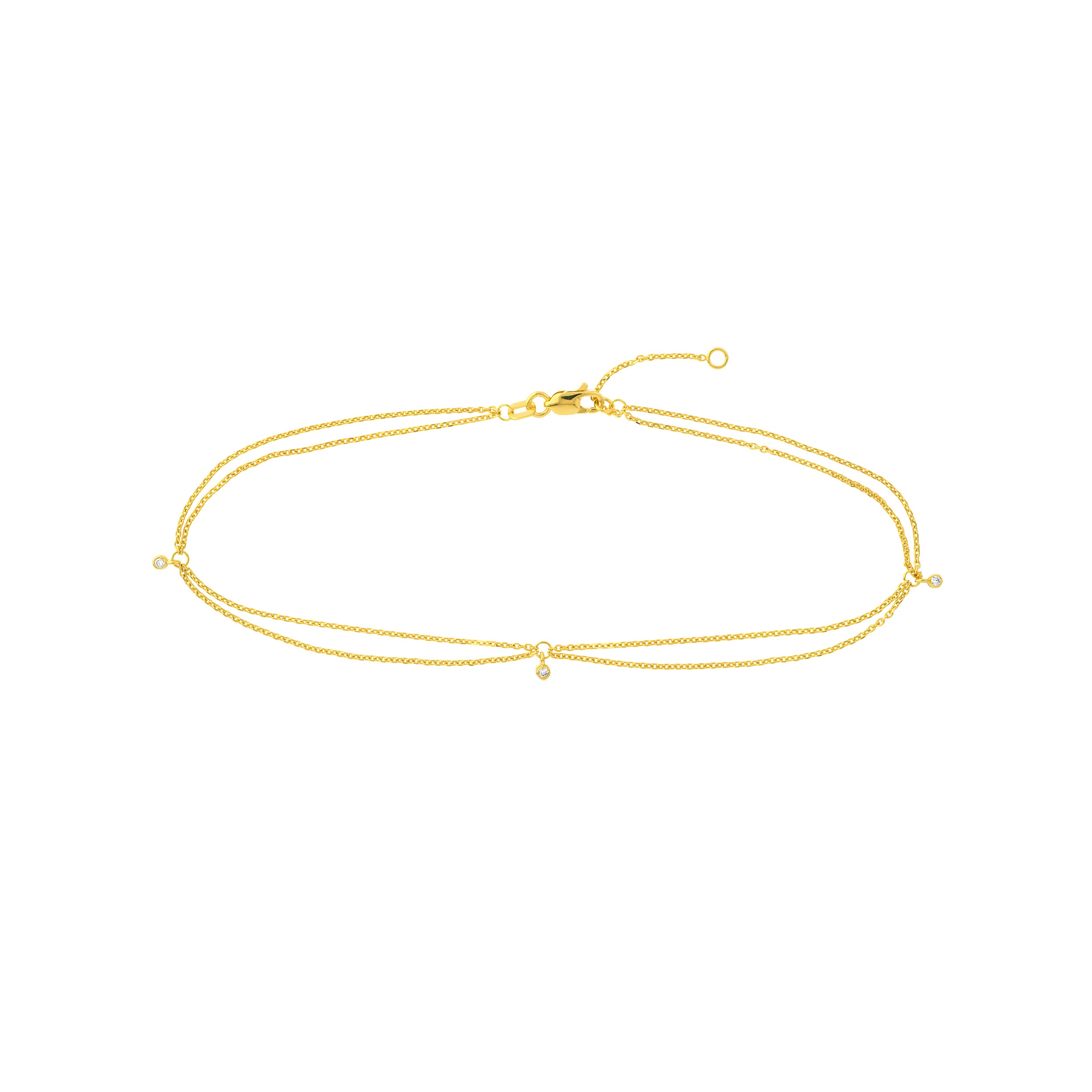 4pt Diamond Double Strand Adjustable Anklet