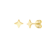 North Star Stud Earrings on Post Back