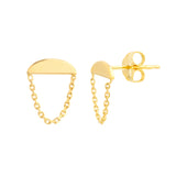 Sunrise Stud Earrings with Chain Drape